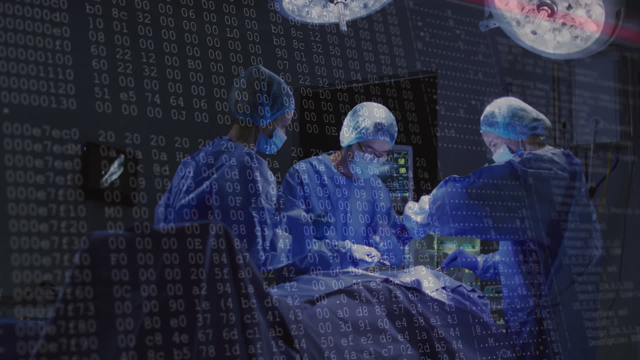 Animation of data processing over diverse surgeons during operation