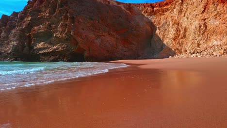 small, secluded beach in the portuguese region of alentejo, praia do tonel is located in sagres