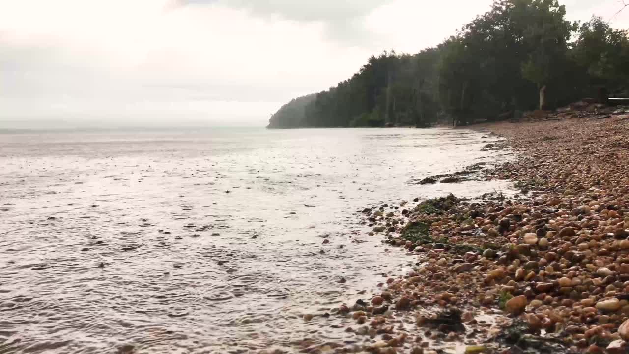 наблюдение за ливнем на берегу залива может быть весьма умиротворяющим