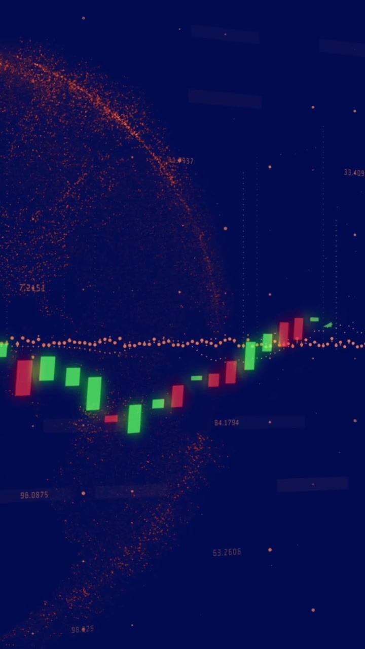Animazione dell'elaborazione dati e del globo su sfondo blu