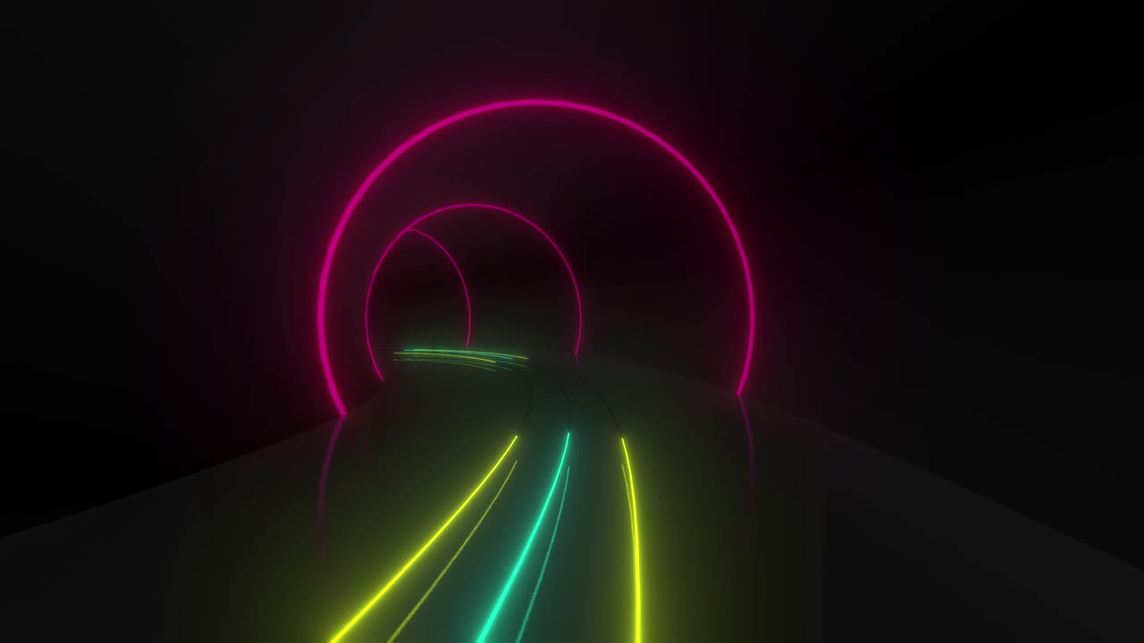 Neon Tunnel 3D-renderöinti