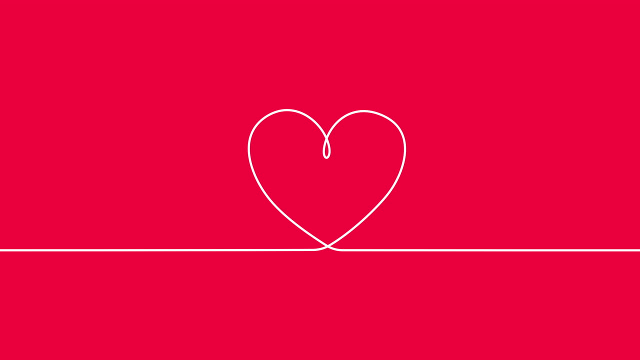 primer plano animado corazón rojo romántico en el fondo del día de san valentín