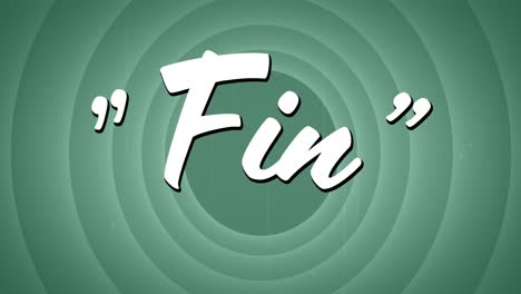 animation of fin text over vintage green circles