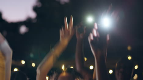 dancing, party and people celebrate at a festival