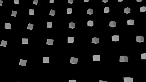 animation of grey cubes on black background