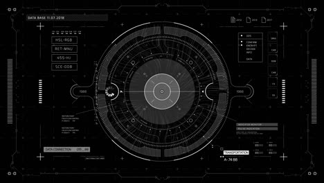 complex hud display with high technology indicators ans sensors