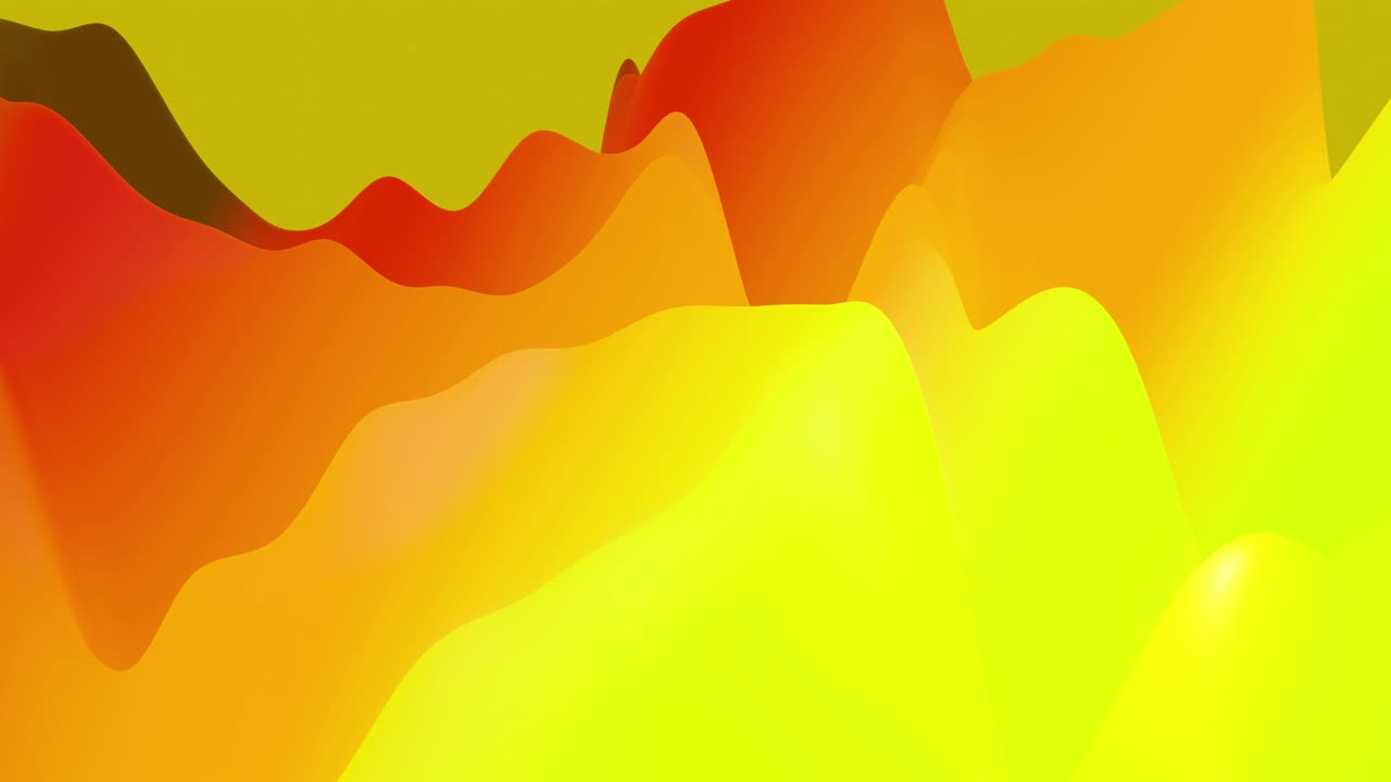 4k bucle sin costuras con fluido abstracto gradientes rojo amarillo, superficie ondulada de brillo interno. hermosos gradientes de color como fondo líquido abstracto, animación suave. 3d en estilo moderno plano agradable