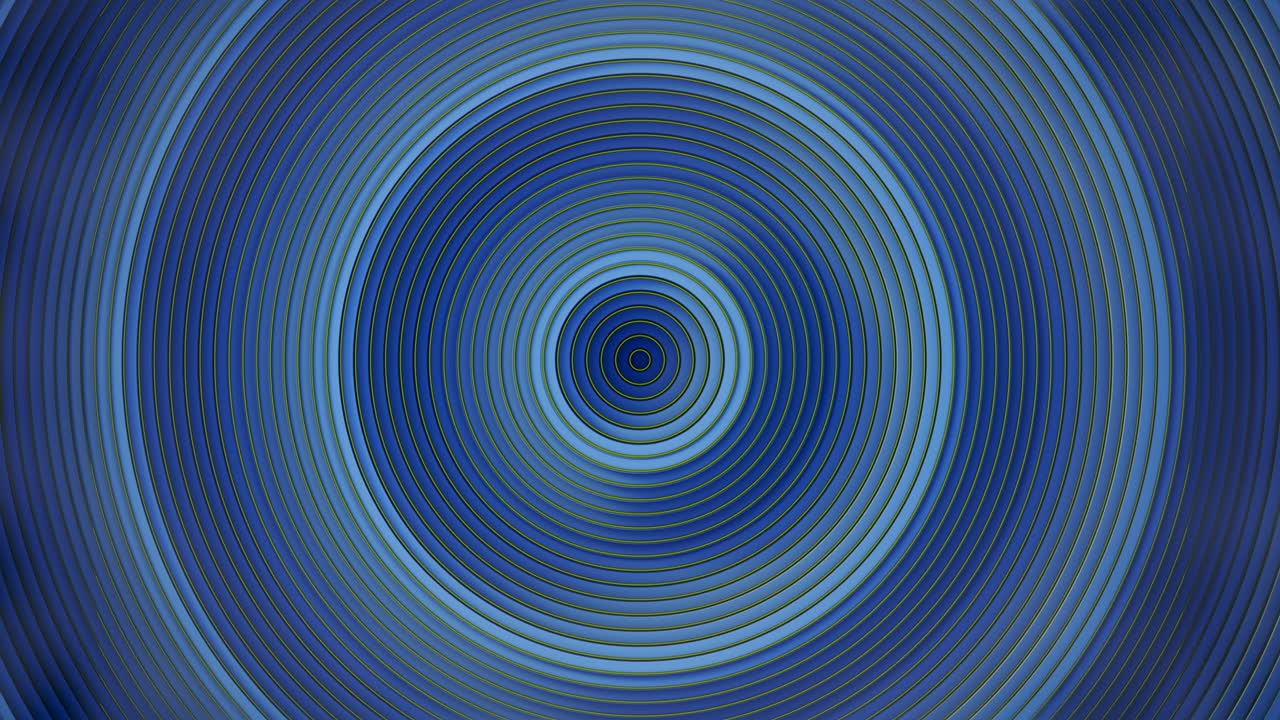 círculos azules con bordes dorados animación de bucle sin costuras de renderizado 3d