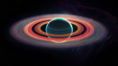 colorful rings of an alien planet