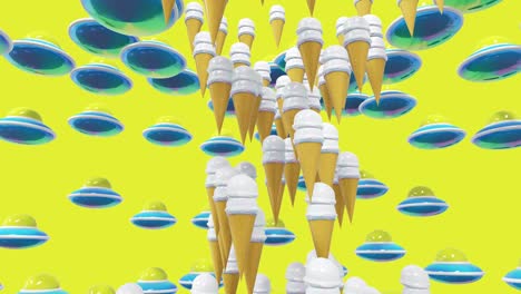 arte minimal 3d. objetos hipster estilosos animados en el espacio de diseño geométrico. combinación de colores de moda. movimiento de bucle, video 4k.