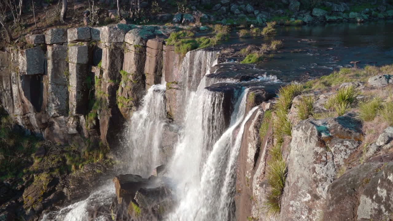 Close up of the top of the Ebor Falls waterfall in New South Wales