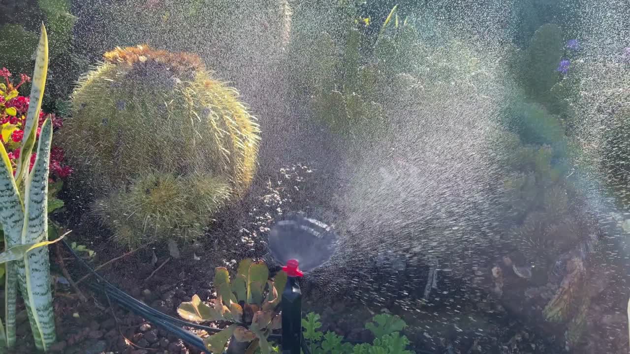 Lawn irrigation system, lawn sprinkler for watering grass and flowers.