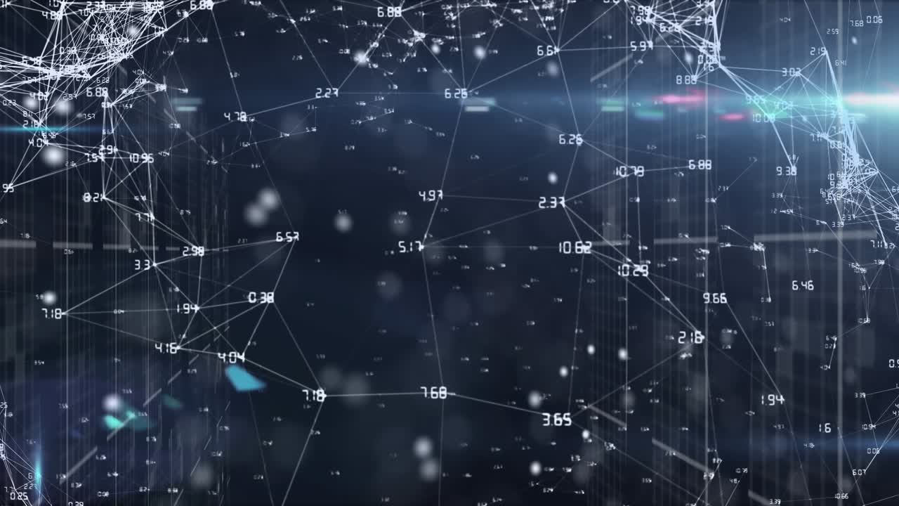 Animation of globe with connections and data processing
