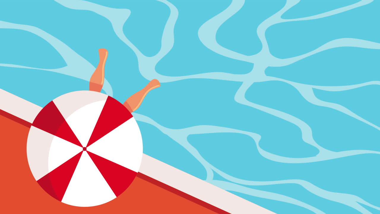 Women Swimming in a Pool