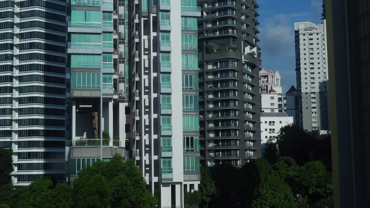 Cityscape featuring modern high-rise buildings