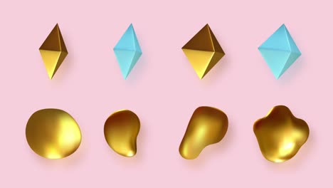 metal forms. background with realistic 3d geometric objects.