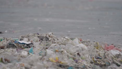 plastic waste on the beach