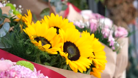 beautiful bouquet of sunflowers and other flowers