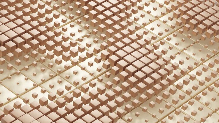 Loop animation of abstract cube material, geometry background, 3d rendering.