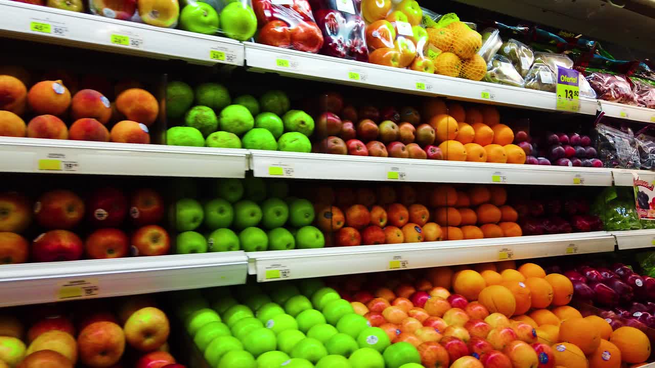 frutas, manzanas, alimentos frescos supermercado. frutas del mercado