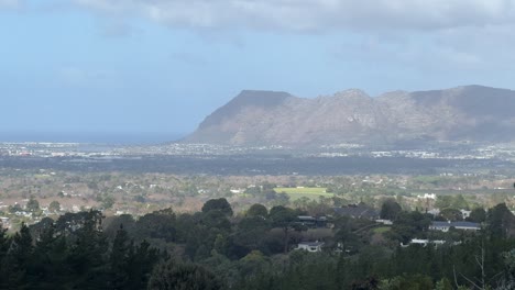 view of silvermine mountains in muizenberg, cape town, as viewed from constantia neck