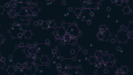 un grupo de hexágonos con líneas y círculos