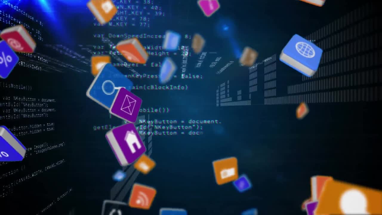 Colourful cubes falling down