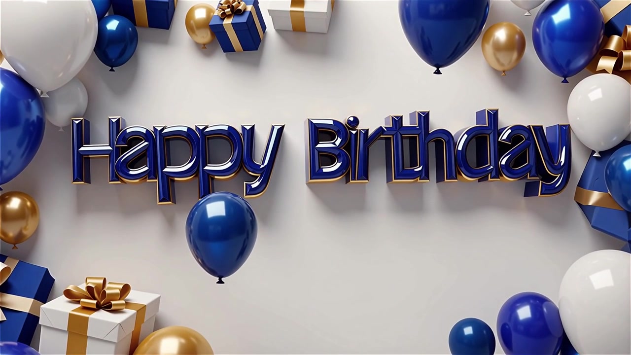 Sfondo di compleanno con palloncini e regali