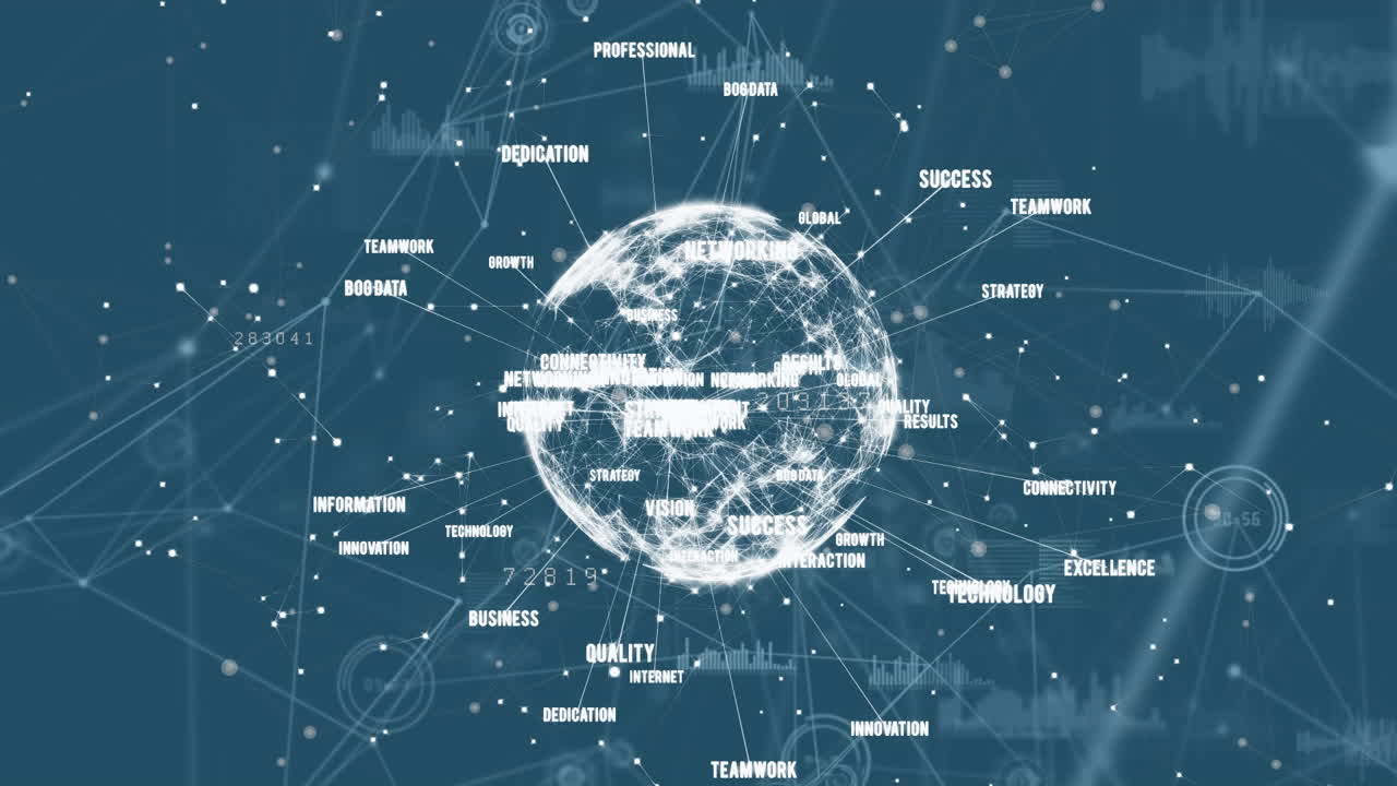 전 세계 데이터 프로세싱의 애니메이션