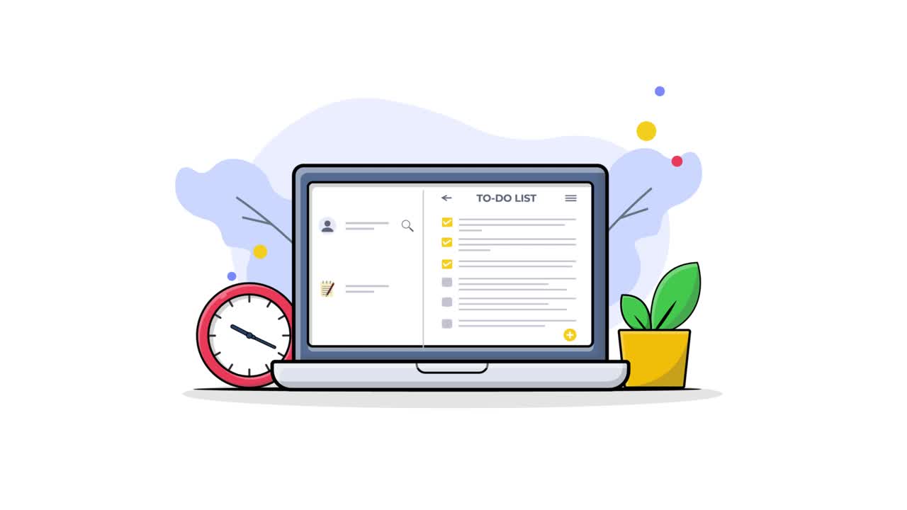 Animated Laptop Displaying To-Do List Application