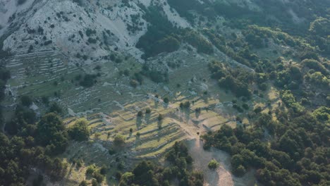 Aerial-shot-during-the-evening-of-the-Moon-Plateau-mountain-in-Krk