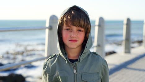 face, child and smile for beach vacation