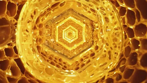 honeycomb tunnel - a macro look inside the beehive