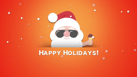 Happy-Holidays-text-with-Santa-Claus-with-ice-cream-1