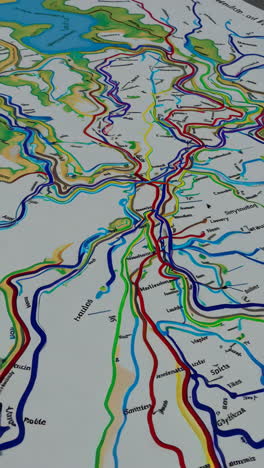detailed map of river systems and regions