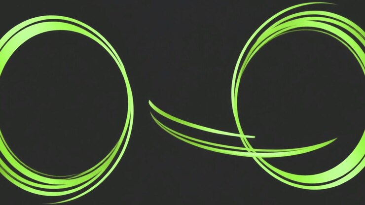 Abstract Green Neon Circles and Light Trails Animation