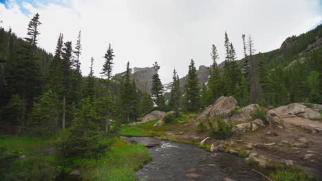 Hikers-walking-along-side-a-stream