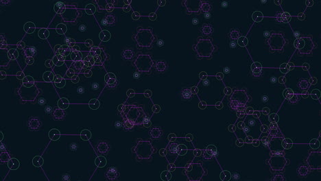 patrón hexagonal simétrico superpuesto púrpura y verde en negro