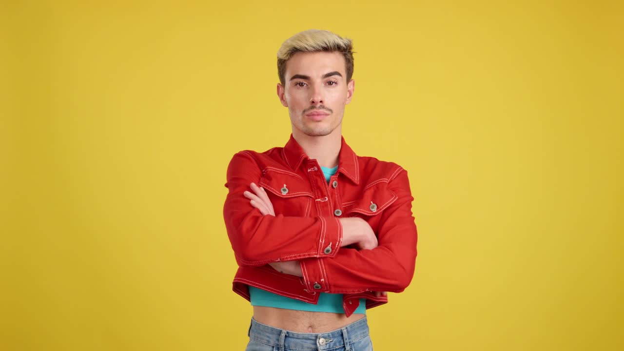 Portrait of a stylish man in a red jacket