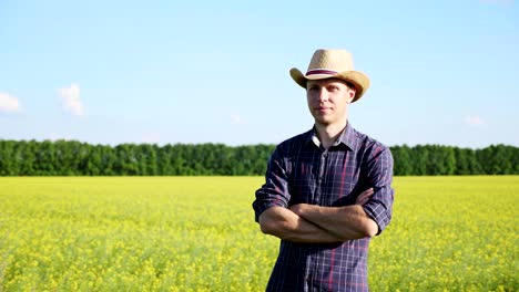 portrait of a farmer on the field