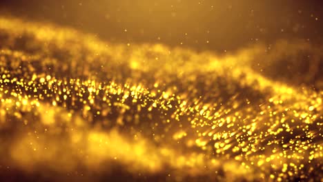 popular abstract background shining gold dust particles stars sparks wave loop 3d animation 4k