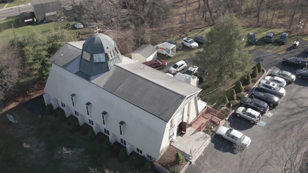 A aerial view of a Church in Ulster County NY