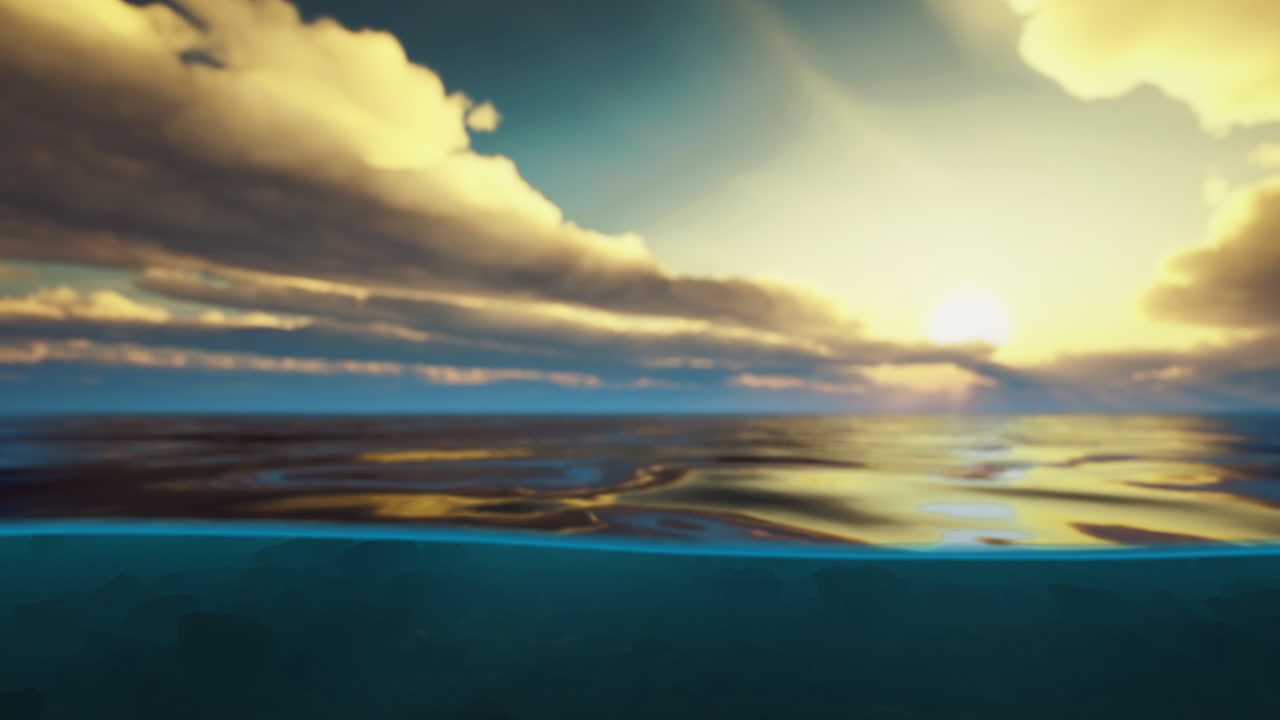 Vibrant sunset reflects on serene ocean waves under a colorful sky