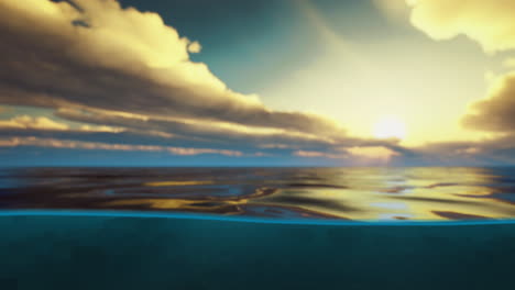 vibrant sunset reflects on serene ocean waves under a colorful sky
