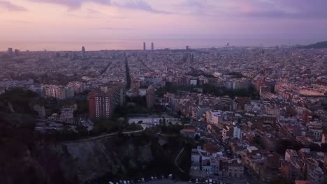 drone shot starting from los bunkers in el carmel towards the city center
