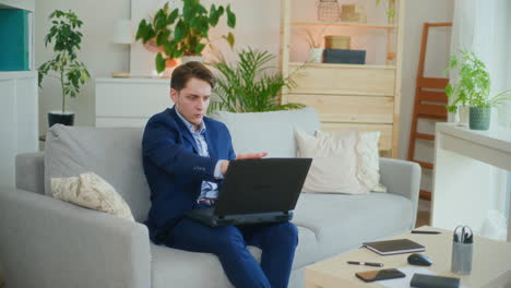 businessman works remotely successfully