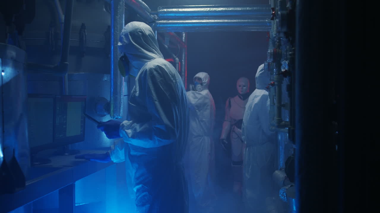 Robots in a Futuristic Industrial Setting