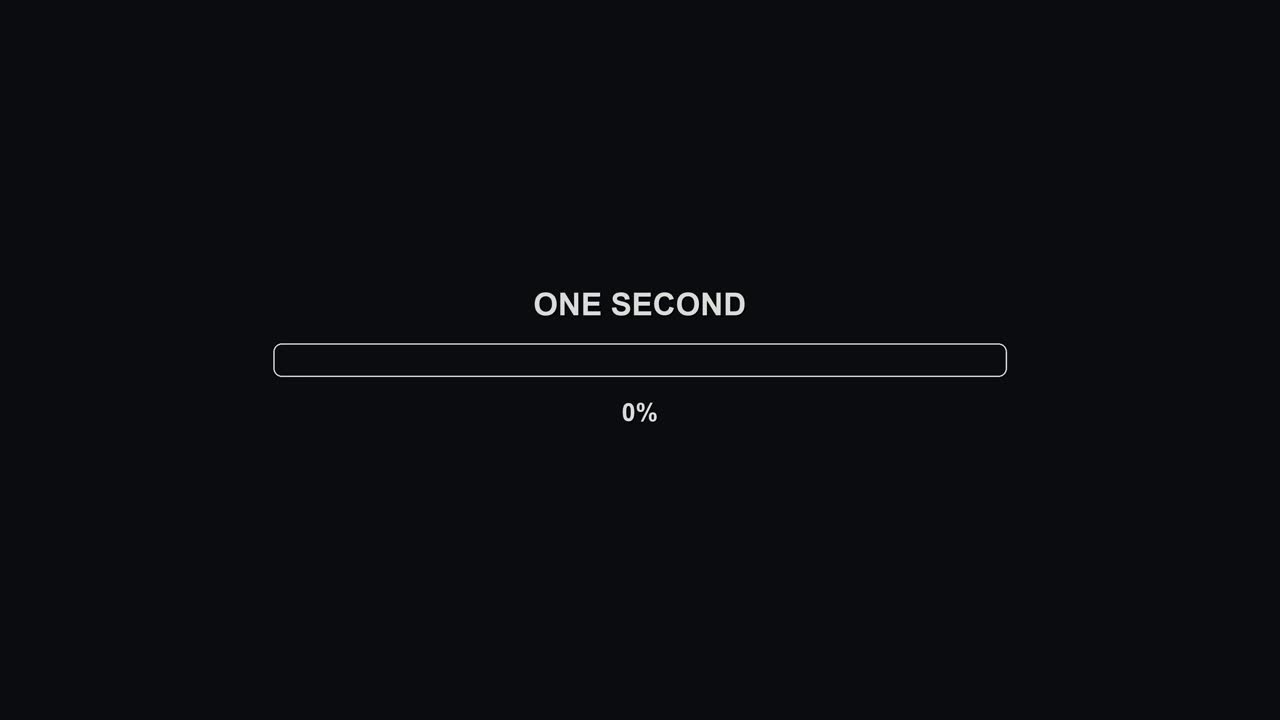 Progressbar animation shows loading status with a clear indication reaching full completion. Useful for streamers and video creators to enhance viewer experience during content playback