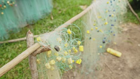 close up of fishing net