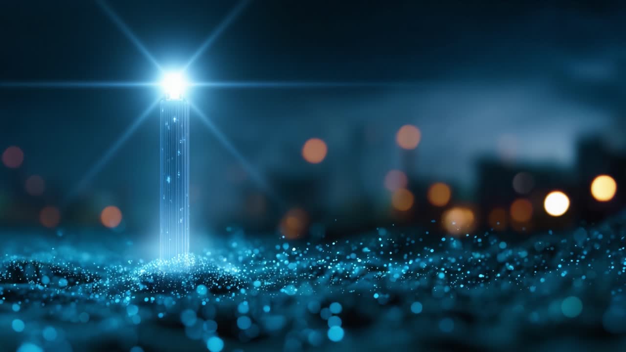 A Radiant Lighthouse Illuminates a Mystical Landscape with Sparkling Particles and a Dreamlike Background, Creating a Captivating Scene of Light and Imagination